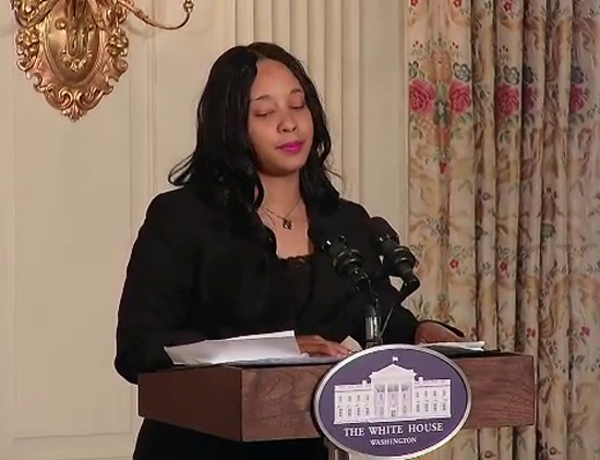 Tiesha Hines, Poet and Artist Organizer, at the White House